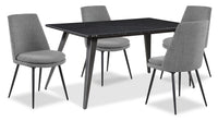 Nico 5-Piece Dining Package – Black and Grey 