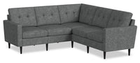 Scott Living BLOK Modular 5-Piece Fabric Sectional with Tuxedo Arms and Reversible Cushions - Steel Grey 