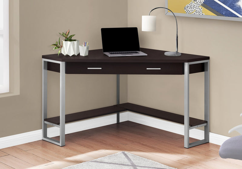 Christiana 42\" Corner Office Desk with Drawer - Espresso