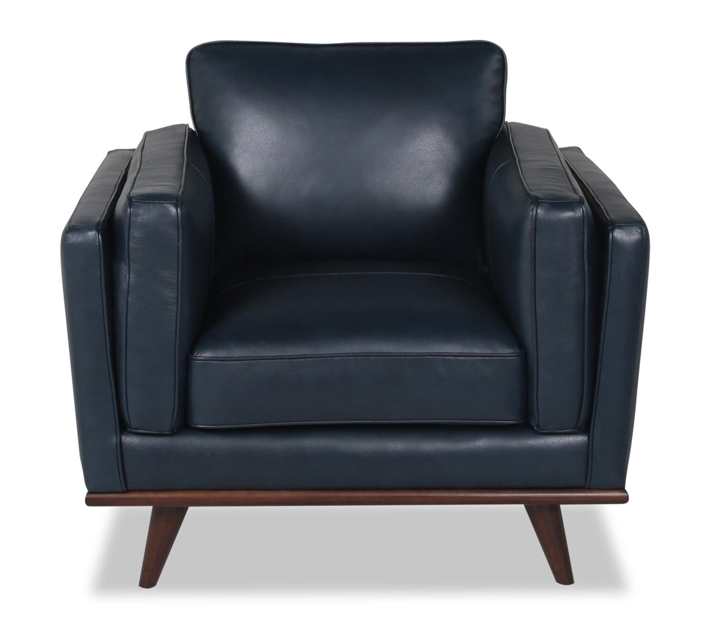 Vivia TopGrain Genuine Leather Chair Navy The Brick