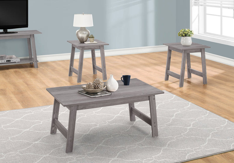 Jacey 36\" Modern 3-Pack Coffee + 2 End Tables - Grey 