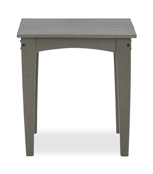 Cape Outdoor Patio End Table - 21\"W, High Density Plastic, UV & Weather Resistant - Grey