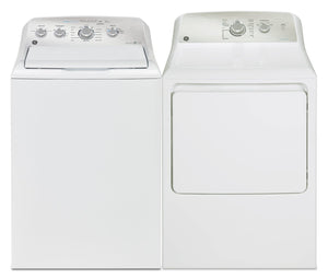 GE 5 Cu. Ft. Top-Load Washer and 7.2 Cu. Ft. Gas Dryer with SaniFresh 