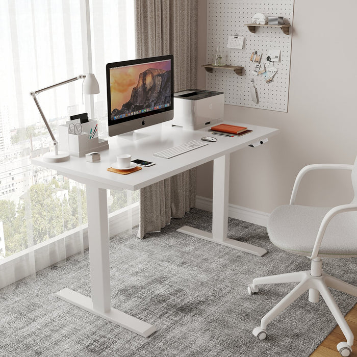 Carson 47.2\" Dual-Motor Lift Office Desk - Matte White