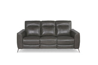 Kira Genuine Leather Power Reclining Sofa with Power Headrest - Charcoal 