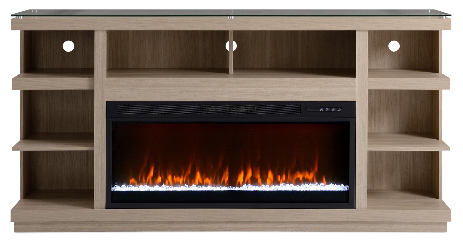 Axel 74 Modern Electric Fireplace TV Stand with Storage and Cable. The Brick