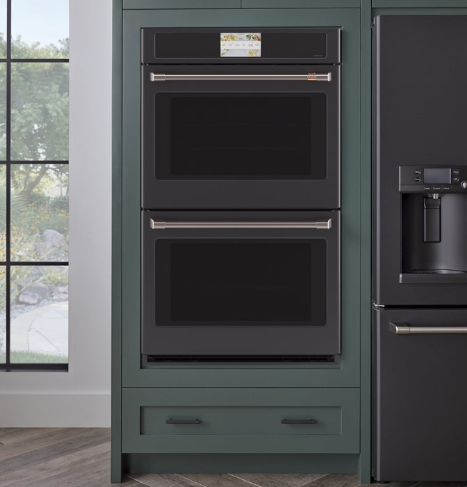 Cafe 30\" 10 Cu. Ft. Electric Double Wall Oven with True European Convection - Matte Black - CTD90DP3ND1