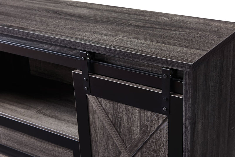 Royce 58\" Modern TV Stand with Storage and Cable Management for TVs up to 65\"- Distressed Grey