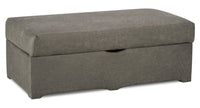 Morty Leather-Look Fabric Storage Ottoman - Grey 