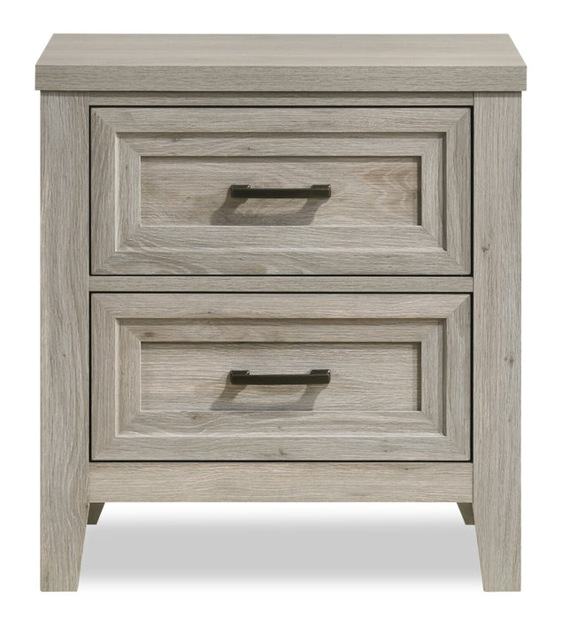 Lara 6pc Bedroom Set with Bed, Dresser, Mirror & Nightstand, Antique Grey - Queen Size