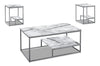 Jules 3-Piece Coffee and Two End Tables Package - White Marble-Look