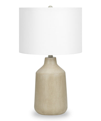24" Beige Concrete Table Lamp with White Shade|Lampe de table de 24 po béton beige avec abat-jour blanc