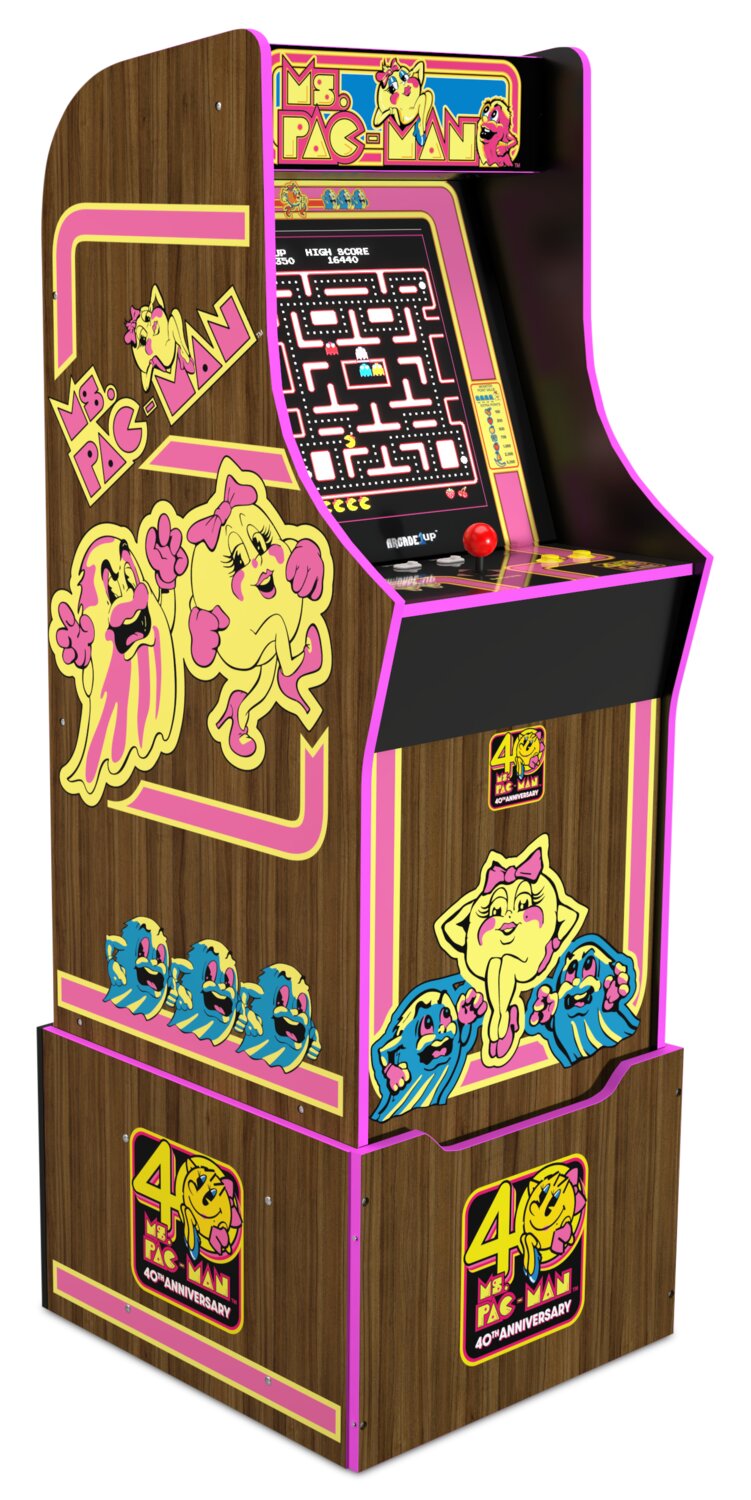 Arcade1Up Ms. PAC-MAN™ 40th Anniversary Edition Arcade Cabinet with Riser | Borne d’arcade Ms. PAC-MANMC édition 40e anniversaire de Arcade1Up avec plateforme