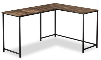 Karter L-Shaped Corner Desk - Brown  