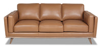 Vivia Top-Grain Genuine Leather Sofa - Caramel 