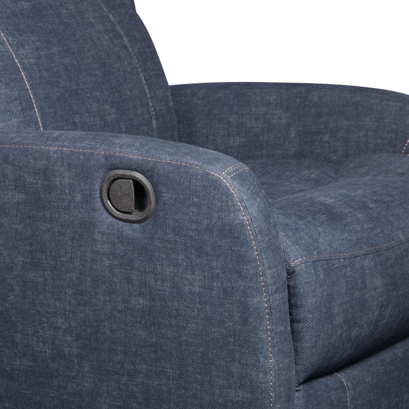 Jeffery Velvet Swivel Glider Recliner Indigo The Brick