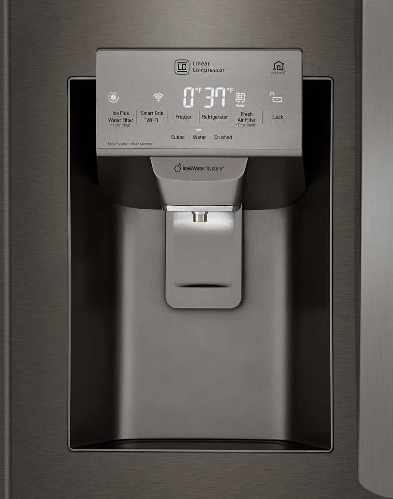 LG 25.4 Cu. Ft. French-Door Refrigerator with Exterior Water Dispen ...