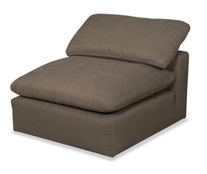 Eclipse Linen-Look Fabric Modular Armless Chair - Slate