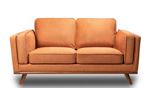 Kassia Linen-Look Loveseat - Orange