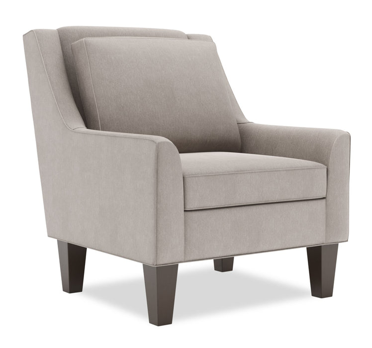 Made in Canada Sofa Lab Customizable Club 29\" Linen-Look Fabric Accent Chair with Wood Legs - Pax Slate Grey
