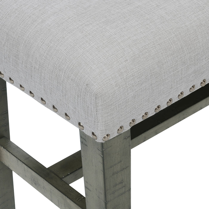 Alto Dining Bench with Linen-Look Fabric, 46\"W - Grey