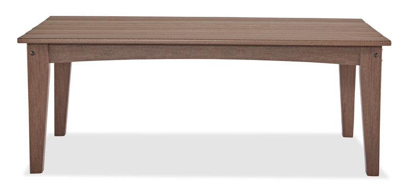 Nome Outdoor Patio Coffee Table - 48\"W, High Density Plastic, UV & Weather Resistant - Natural