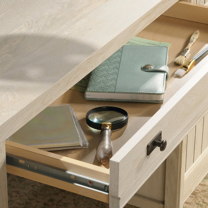 Costa 65.12\" Executive Office Desk with 7-Drawers - Chalked Chestnut