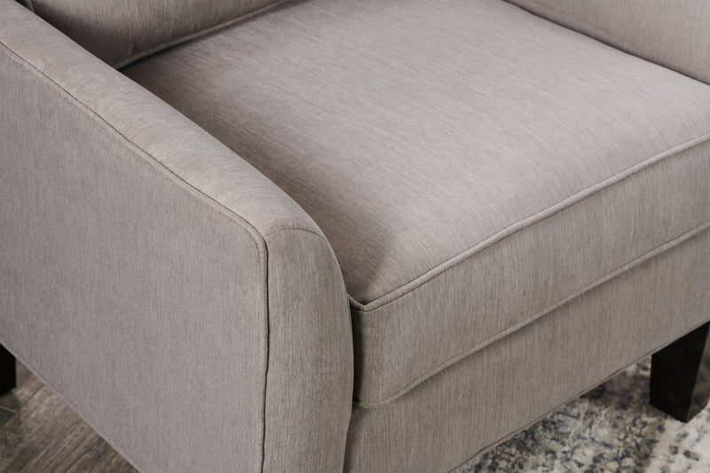 Made in Canada Sofa Lab Customizable Club 29\" Linen-Look Fabric Accent Chair with Wood Legs - Pax Slate Grey