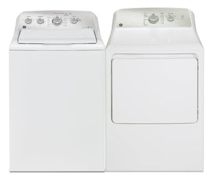 GE 5 Cu. Ft. Top-Load Washer and 7.2 Cu. Ft. Electric Dryer with SaniFresh 