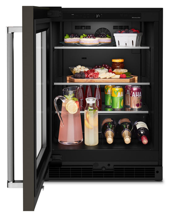 KitchenAid 24\" 5.2 Cu. Ft. Undercounter Refrigerator Refrigerator - Black Stainless Steel PrintShield™ - KURL314KBS