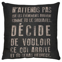 Quote Accent Pillow II - Black 