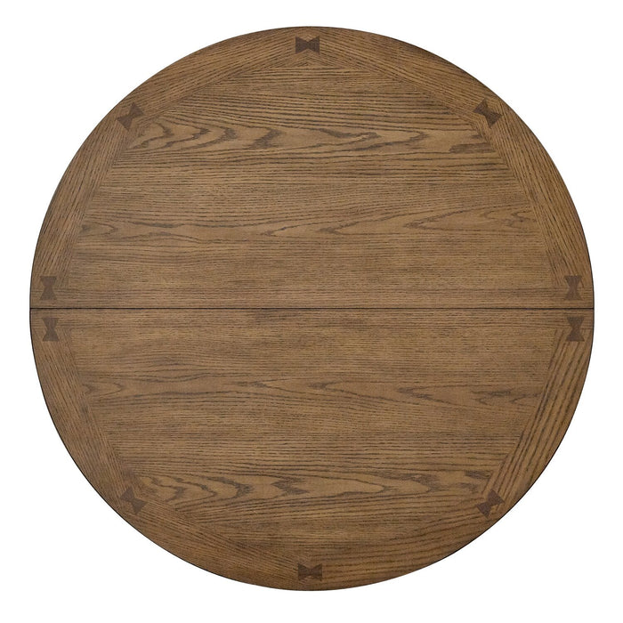 Dena 5pc Counter-Height Dining Set with Table & 4 Chairs, 42-60\"W Extension, Round  - Oak Brown