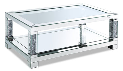 Berni Coffee Table  - Glam style Coffee Table in Silver Medium Density Fibreboard (MDF)