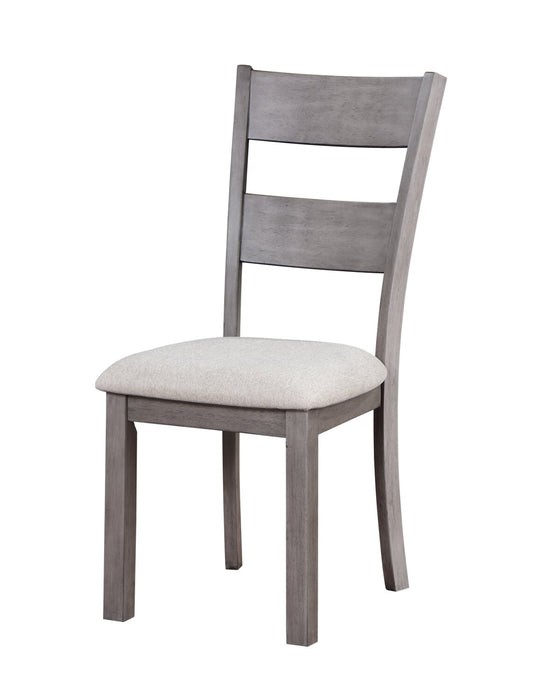 Krew 6pc Dining Set with Table, Bench & 4 Chairs, Melamine, 60\"W - Grey
