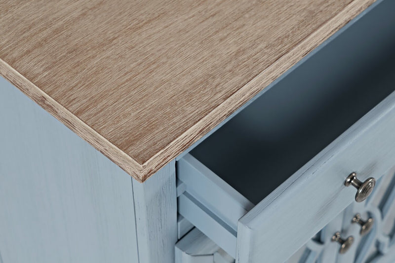 Carmine 31\" Accent Cabinet with Glass Doors - Blue