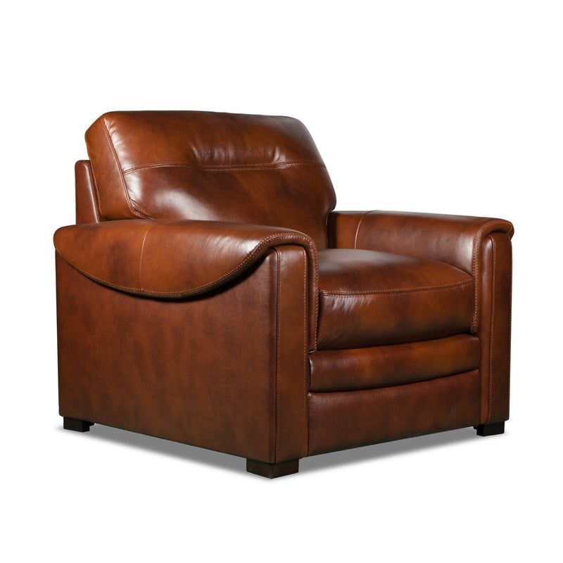 Adoro Genuine Leather Chair - Cognac - Modern style Chair in Cognac Plywood, Solid Woods
