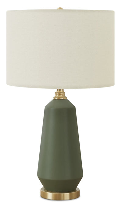 26" Green and Gold Ceramic Table Lamp|Lampe de table de 26 po en céramique verte et dorée