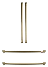 Café 4-Piece Brushed Brass Handle Kit for French-Door Refrigerator - CXQB4H4PNCG 