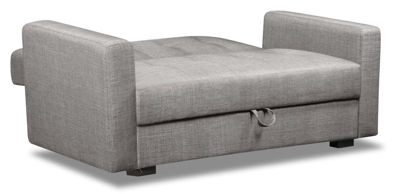 Weston 55\" Linen-Look Fabric Klik Klak Futon with Storage - Steel Grey