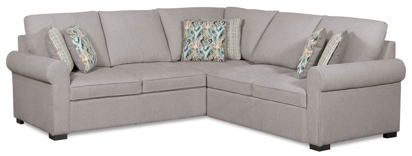 Right Facing Chenille Sectional Grey