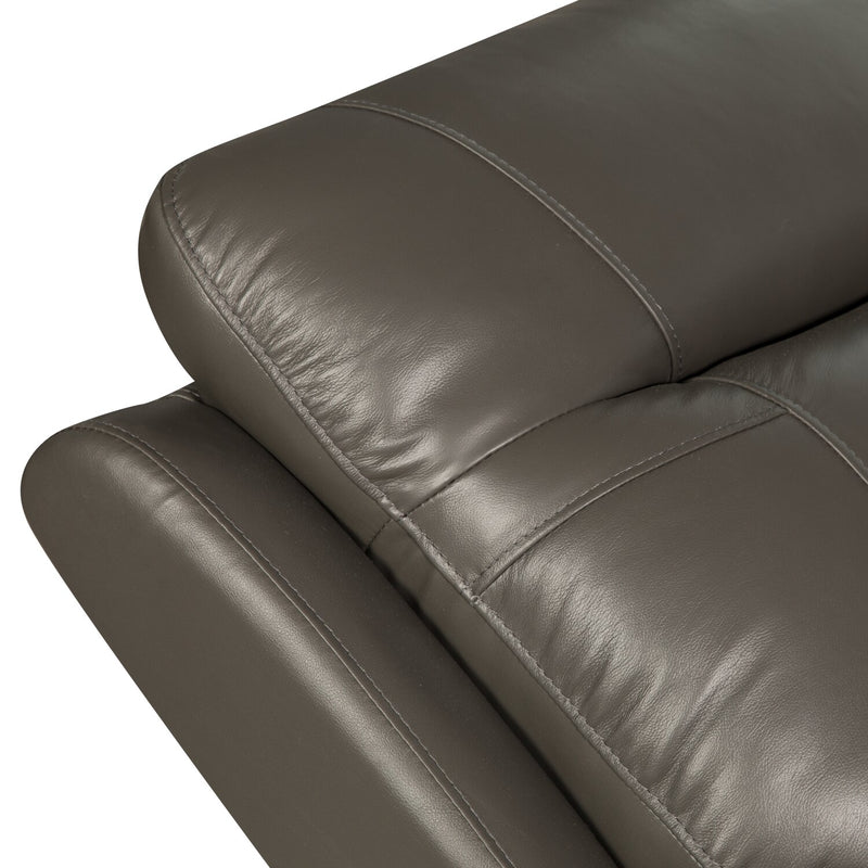 Kora Genuine Leather Power Reclining Sofa Grey The Brick