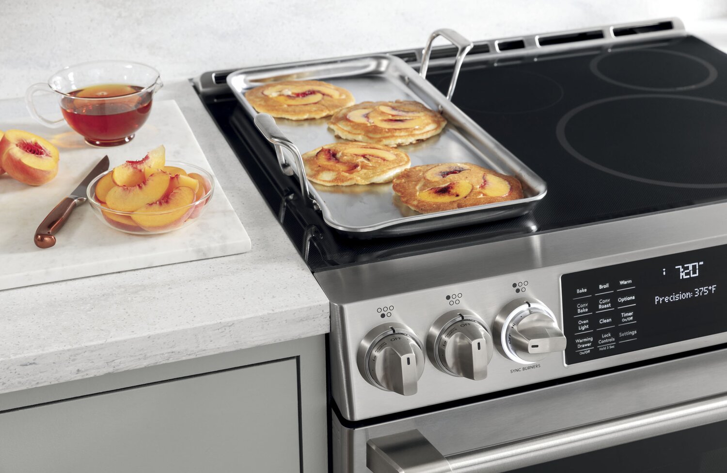 Digital Cooking Range Cafe 5.7 Cu. Ft. Smart Electric Range with In Oven Camera and Cookt ...