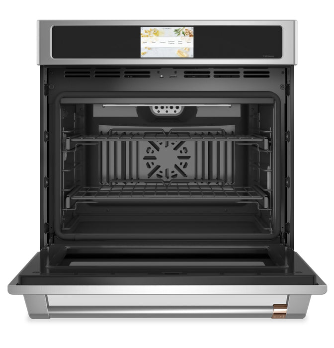 Cafe 30\" 5 Cu. Ft. Electric Wall Oven with True European Convection with Self Clean Racks - Stainless - CTS90DP2NS1