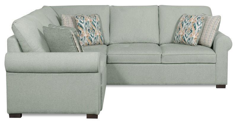 Scott Living Haven 2-Piece Left-Facing Chenille Fabric Sectional - Seafoam Blue