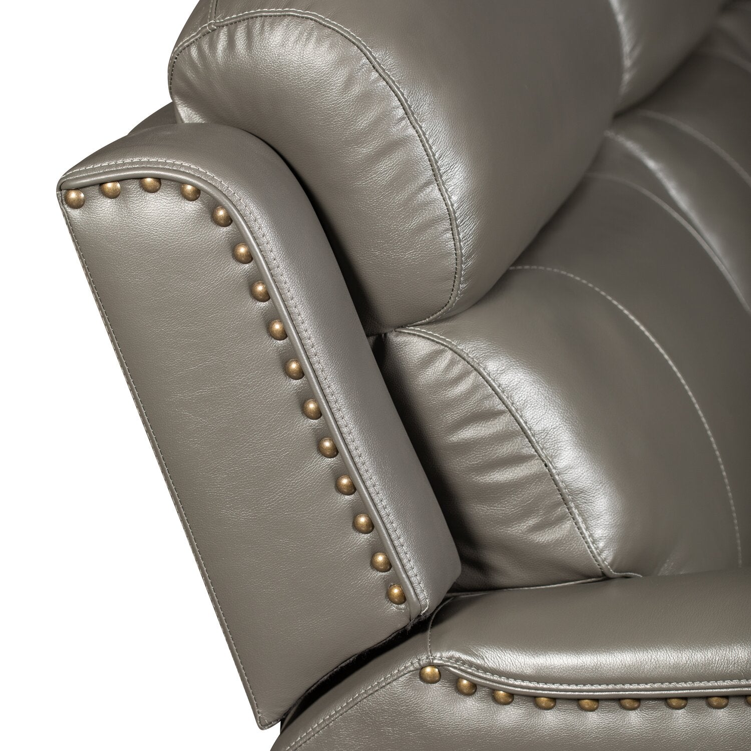 Quincy Genuine Leather Reclining Loveseat Grey The Brick