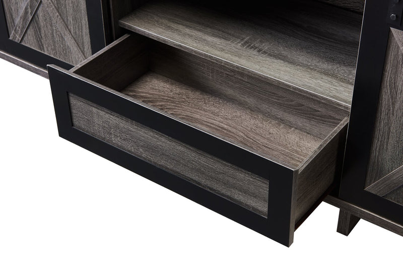 Royce 58\" Modern TV Stand with Storage and Cable Management for TVs up to 65\"- Distressed Grey