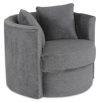 Petite Chenille Swivel Cuddler Chair - Teddy Nightfall 