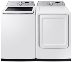 Samsung 5.4 Cu. Ft. Smart Top-Load Washer and 7.4 Cu. Ft. Electric Dryer - White