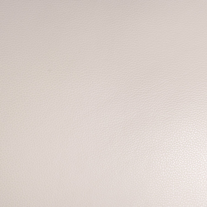 Chateau d’Ax Vita 31\" 100% Genuine Leather Ottoman with Diamond Pattern Stitching and Wood Legs - Smoke White