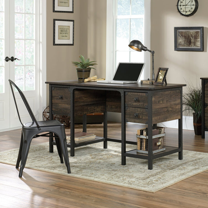 Lewis 54.02\" Executive Office Desk with 3-Drawers- Carbon Oak 